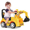 儿童电动挖掘机可坐可骑男孩女孩挖土机玩具四轮可坐车可充电工程车3-6-10岁 中号滑行款（音乐灯光）