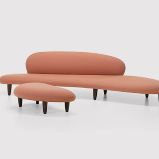 VITRA 微达 Freeform Sofa&Ottoman 野口勇自由欧式沙发 粉色