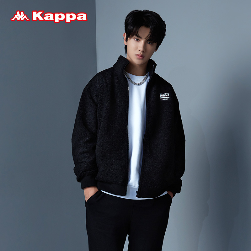 kappa 卡帕 黄明昊同款 k0az2wk27d 中性款羊羔绒夹克