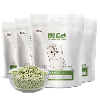 FUKUMARU 福丸 绿茶味豆腐膨润土混合猫砂 茶多酚净味抑菌除臭 2.5kg*4 整