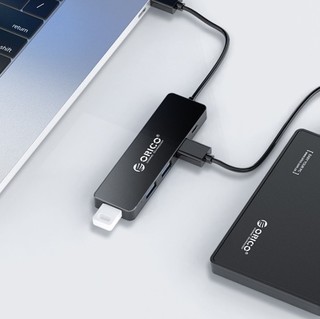 ORICO 奥睿科 WH4P1 USB3.0HUB 一分四 0.3m 黑色