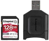 Kingston 金士顿 MLPR2 128GB SD卡 + 128GB SDXC React Plus SDR2 + MLP SD读卡器