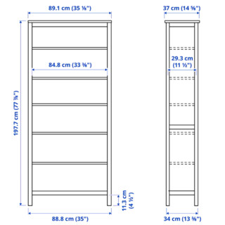 IKEA 宜家 HEMNES 汉尼斯 书架 90*198cm 浅褐色