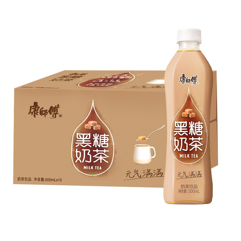 康师傅 奶茶饮料 黑糖奶茶 500ml*15瓶