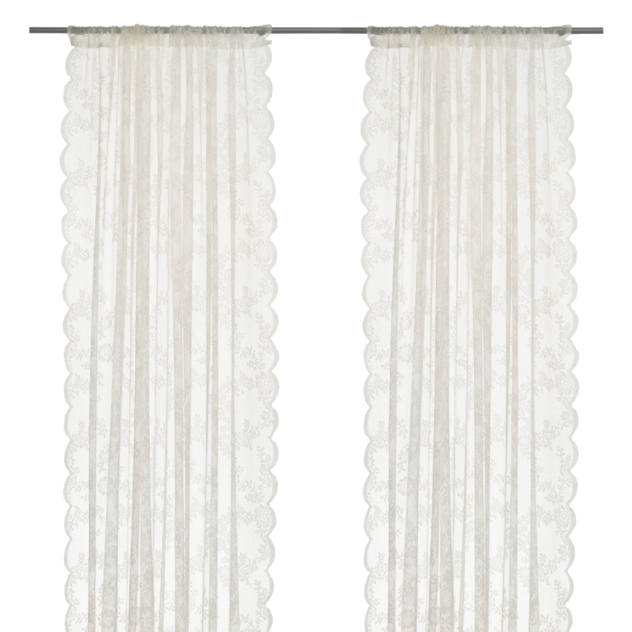 IKEA 宜家 ALVINE SPETS 艾尔文 斯佩兹 窗帘 145*250cm 灰白