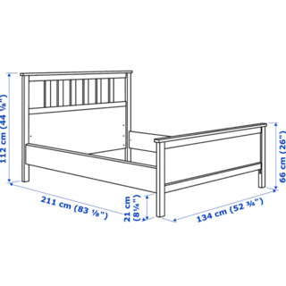 IKEA 宜家 HEMNES 汉尼斯 实木床 朗赛特 白色漆 120*200cm