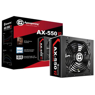 美商艾湃电竞（Apexgaming）AX-550 V2额定550W 台式机电源