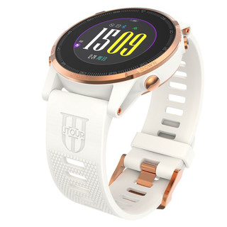 JTOUR 军拓 VIGOR 5 智能手表 47mm 咖金白不锈钢表盘 白色硅胶表带（北斗、GPS）