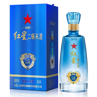 红星 二锅头蓝盒 12 43%vol 清香型白酒 500ml 单瓶装