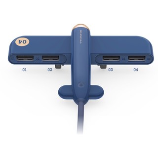 SKW USB-002 USB2.0HUB 一分四 1m 深海蓝