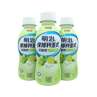 限地区：明治meiji 轻酸奶 青柠柠檬味 180g*3 保加利亚式酸乳酸牛奶 低温酸奶 LB81乳酸菌 酸甜可口 小巧便携