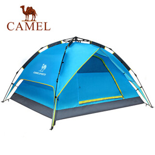骆驼 户外双人帐篷3-4人全自动速开双层帐篷双门通风 蓝色