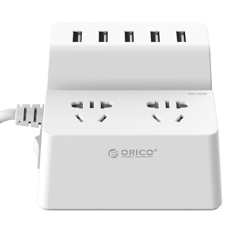 ORICO 奥睿科 ODC-2A5U-V1-WH 多功能充电支架插座 白色