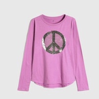 Gap 女童洋气双面亮片长袖T恤