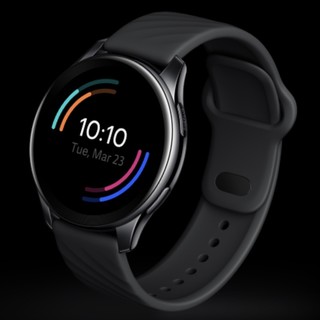 OnePlus 一加 Watch W301CN 4G智能手表 46mm 亮黑表壳 黑色橡胶表带（GPS、NFC、血氧）