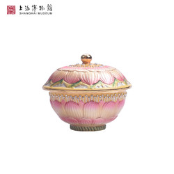 上海博物馆 珠宝盒 008 粉彩莲花纹盖碗