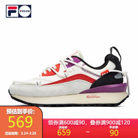 FILA FUSION  斐乐JOGGER DX老爹鞋2021春季潮女复古跑鞋 雪白/柳橙紫 37.5