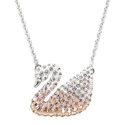 SWAROVSKI 施华洛世奇 ICONIC SWAN系列 5215034 女士仿水晶SWAN项链 镀白金色 38cm