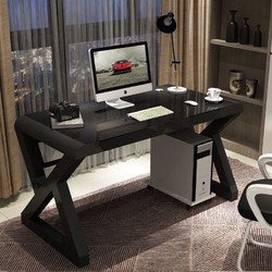 电脑桌台式家用书桌钢化玻璃学习桌办公桌