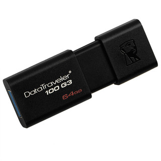 Kingston 金士顿 DataTraveler系列 DT100G3 USB 3.0 U盘 黑色 64GB USB-A