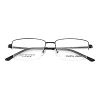 镜宴 &essilor; 依视路 CVF4017BK 黑色钛金属眼镜框+钻晶A4系列 1.60折射率 防蓝光镜片