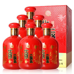 永丰 北京二锅头 清香型白酒 500ml*6瓶整箱装 红瓶42度（送礼品袋3个）