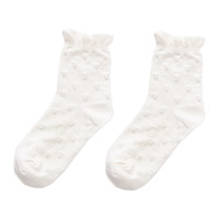 Purcotton 全棉时代  新生儿纯棉中筒袜 2双装 15cm