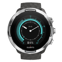 SUUNTO 颂拓 9 Baro 智能手表 50mm 商务版 银色 不锈钢表盘 黑色硅胶表带（GPS、北斗）