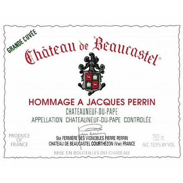 Chateau de Beaucastel 博卡斯特尔酒庄 博卡斯特尔酒庄教皇新堡致敬雅克佩兰干型红葡萄酒 2013年