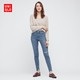 优衣库 女装 高弹力牛仔裤(水洗产品) 436551 UNIQLO