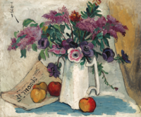 雅昌 潘玉良《紫藤萝与红苹果》71×61cm装饰画 油画布
