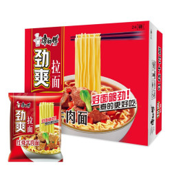 康师傅 方便面 泡面整箱装劲爽拉面袋装 红烧牛肉面24袋
