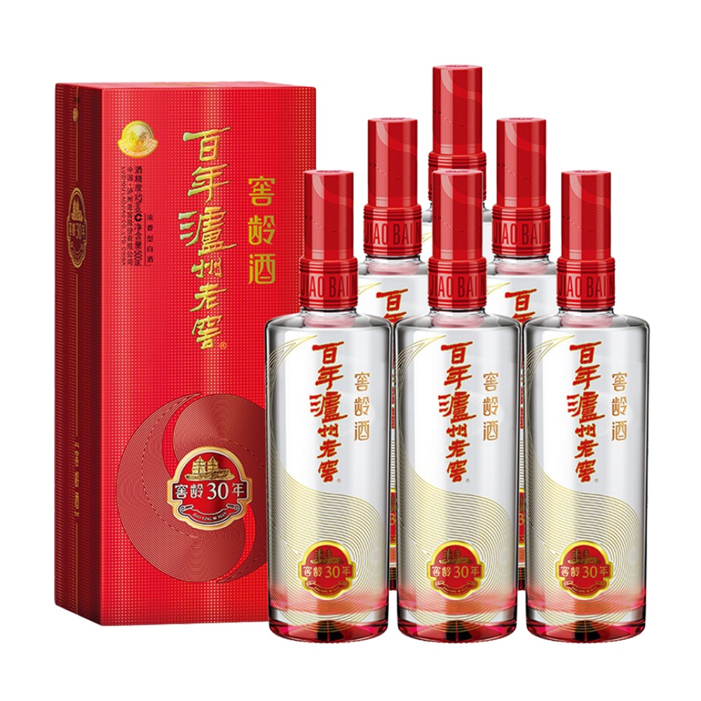 luzhoulaojiao 泸州老窖 窖龄30年 52度 浓香型白酒 500ml*6瓶