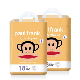 Paul Frank 大嘴猴 柔薄轻芯系列 纸尿裤 L18片*2包