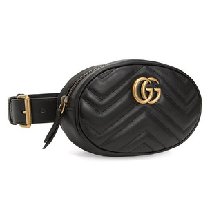 GUCCI 古驰 Marmont系列 女士腰包 476434 DSVRT 1000 黑色 95