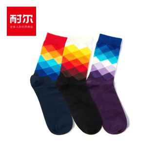 耐尔 K7896 男士潮流棉袜 3双装
