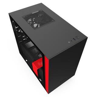 NZXT 恩杰 H210 MINI-ITX机箱 半侧透 黑红