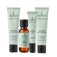 sukin 苏芊 护肤套装 (洁面乳50ml+爽肤水50ml+舒缓啫喱15ml+保湿霜50ml)