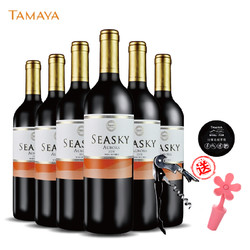 智利原瓶进口红酒（TAMAYA）大玛雅品牌 西思凯奥罗拉半干红葡萄酒750ml 入门级 6瓶整箱