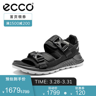 ECCO爱步运动凉鞋男2021夏季新款轻便缓震防滑沙滩鞋 突破811814 黑色81181451052 41