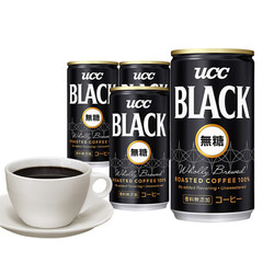 UCC悠诗诗 即饮无糖黑咖啡饮料185g/罐 日本原装进口 185ml*4瓶