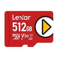 Lexar 雷克沙 PLAY TF卡 Micro-SD存储卡 512GB（UHS-I、V30、U3、A2）