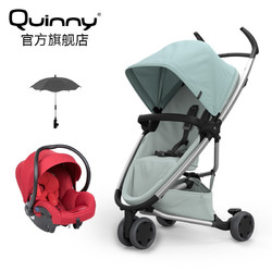 Quinny 婴儿推车Zapp Flex睡篮套装双向安装可坐可躺伞车可上飞机 轻便折叠婴儿推车 浅灰色+提篮