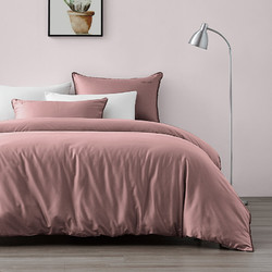 LF拉芙菲尔 四件套全棉纯棉床单被罩被套床品简约纯色床上用品 颊红 1.8/2.0m床床单款