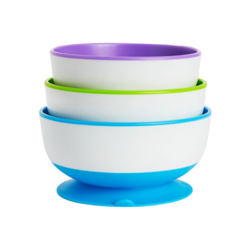 满趣健 儿童餐具 吸盘碗3只+感温勺2支（附加勺盒）