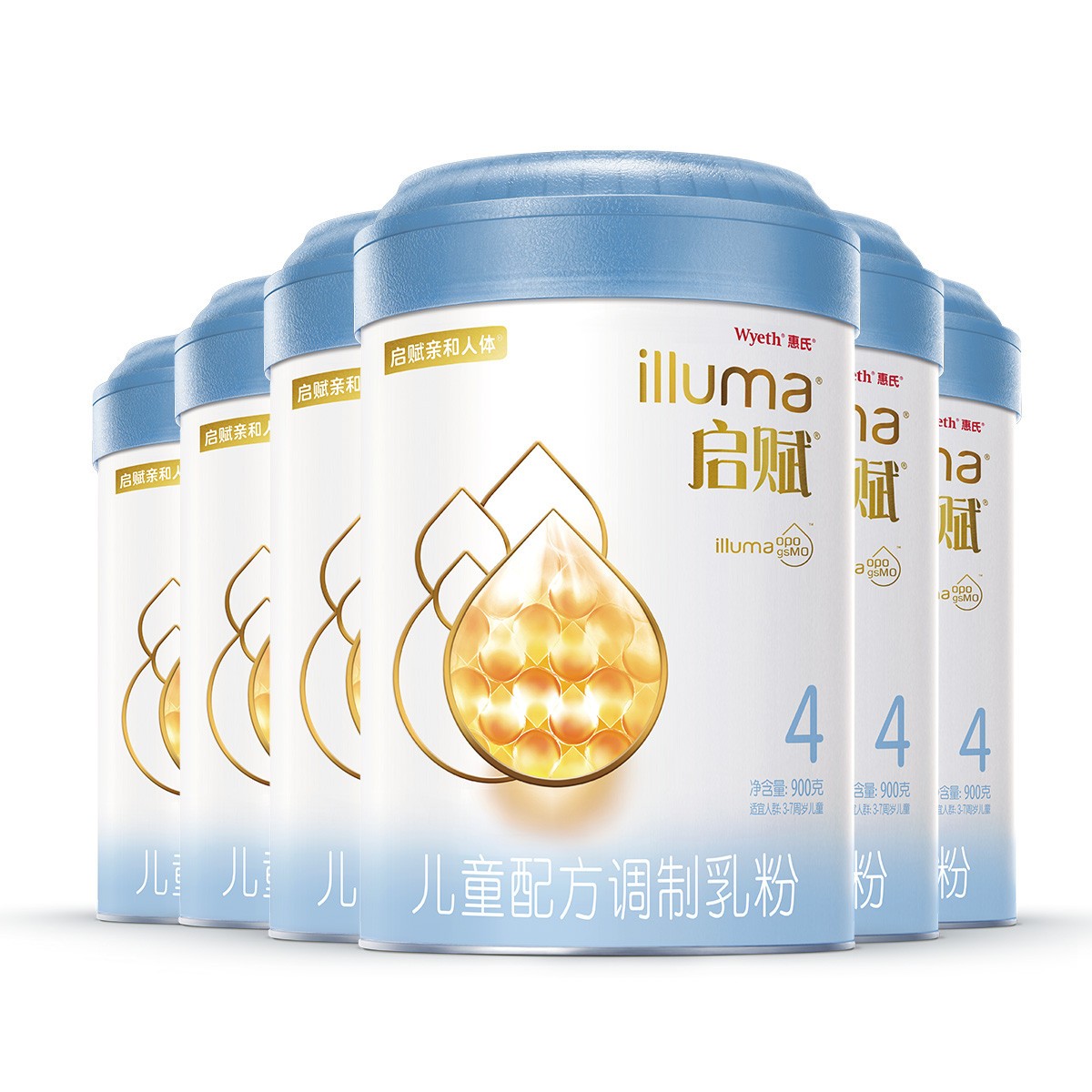 唯品尖货: wyeth 惠氏 蓝钻启赋儿童配方奶粉 4段 900g*6