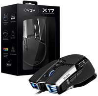 EVGA X17 游戏鼠标,有线,黑色,可定制,16,000 DPI