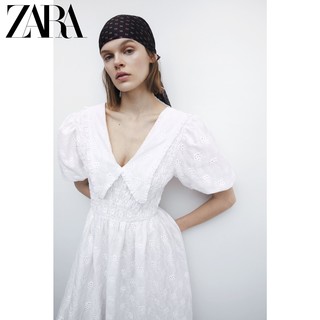 ZARA 新款 女装 宽松迷笛白色连衣裙 01930303251