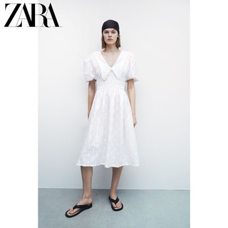 ZARA 新款 女装 宽松迷笛白色连衣裙 01930303251