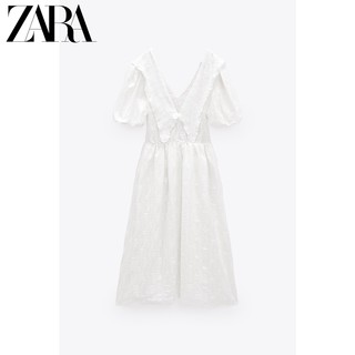 ZARA 新款 女装 宽松迷笛白色连衣裙 01930303251